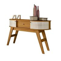 Estante Home Theater Suspenso íris Com Aparador Estoril Cinamomo Off White - Madetec