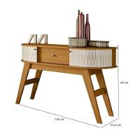 Estante Home Theater Suspenso íris Com Aparador Estoril Cinamomo Off White - Madetec - 5