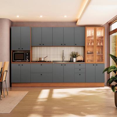 Cozinha Modulada Pixel Kappesberg 100% Mdp Canela-cinza Sagrado 340cm