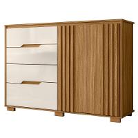 Comoda Texas 4 Gavetas 2 Portas 147 Cm Freijo Off White Moval - 1