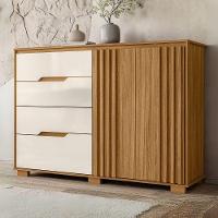 Comoda Texas 4 Gavetas 2 Portas 147 Cm Freijo Off White Moval - 5