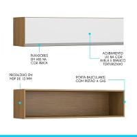 Armário Aéreo Basculante P- Cozinha 120x30cm Mdp Menu Móveis Branco - 2
