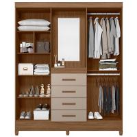 Guarda Roupa Casal Capela 4p 165 Cm Atenas Carvalho Fendi Moval - 5