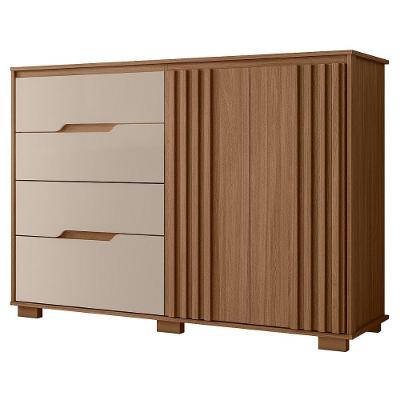 Comoda Texas 4 Gavetas 2 Portas 147 Cm Carvalho Fendi Moval