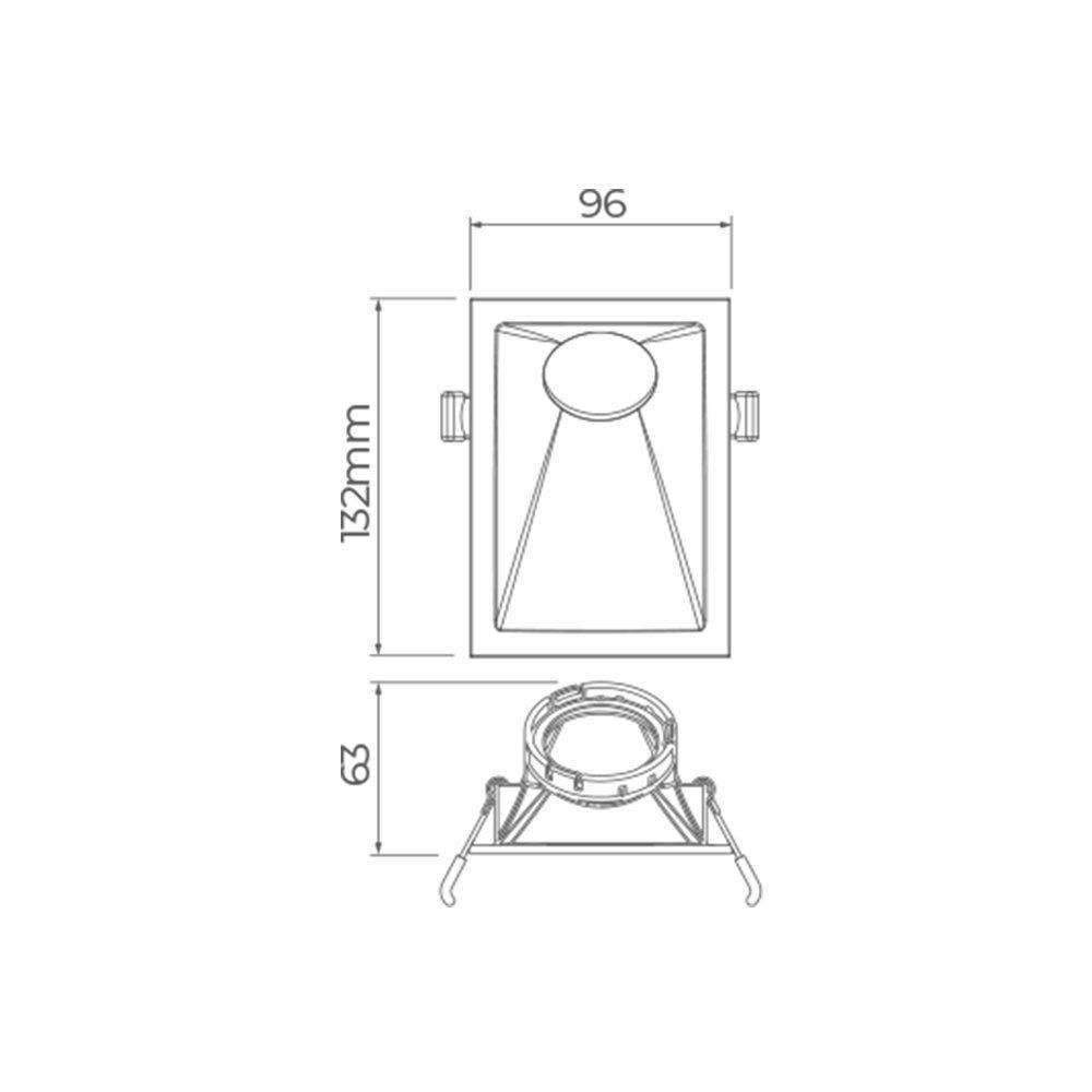 Spot De Embutir Recuado Stella Square Angle 40° Mr16 Gu10 Bivolt Branco - 4