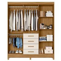 Guarda Roupa Casal 6p 165 Cm Aruba Freijo Off White Friso Moval - 5