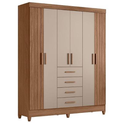 Guarda Roupa Casal 6p 165 Cm Aruba Carvalho Fendi Friso Moval