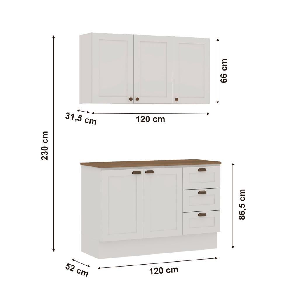 Armário Cozinha Genialflex Provençal C- Balcão C- Tampo Bco - 2