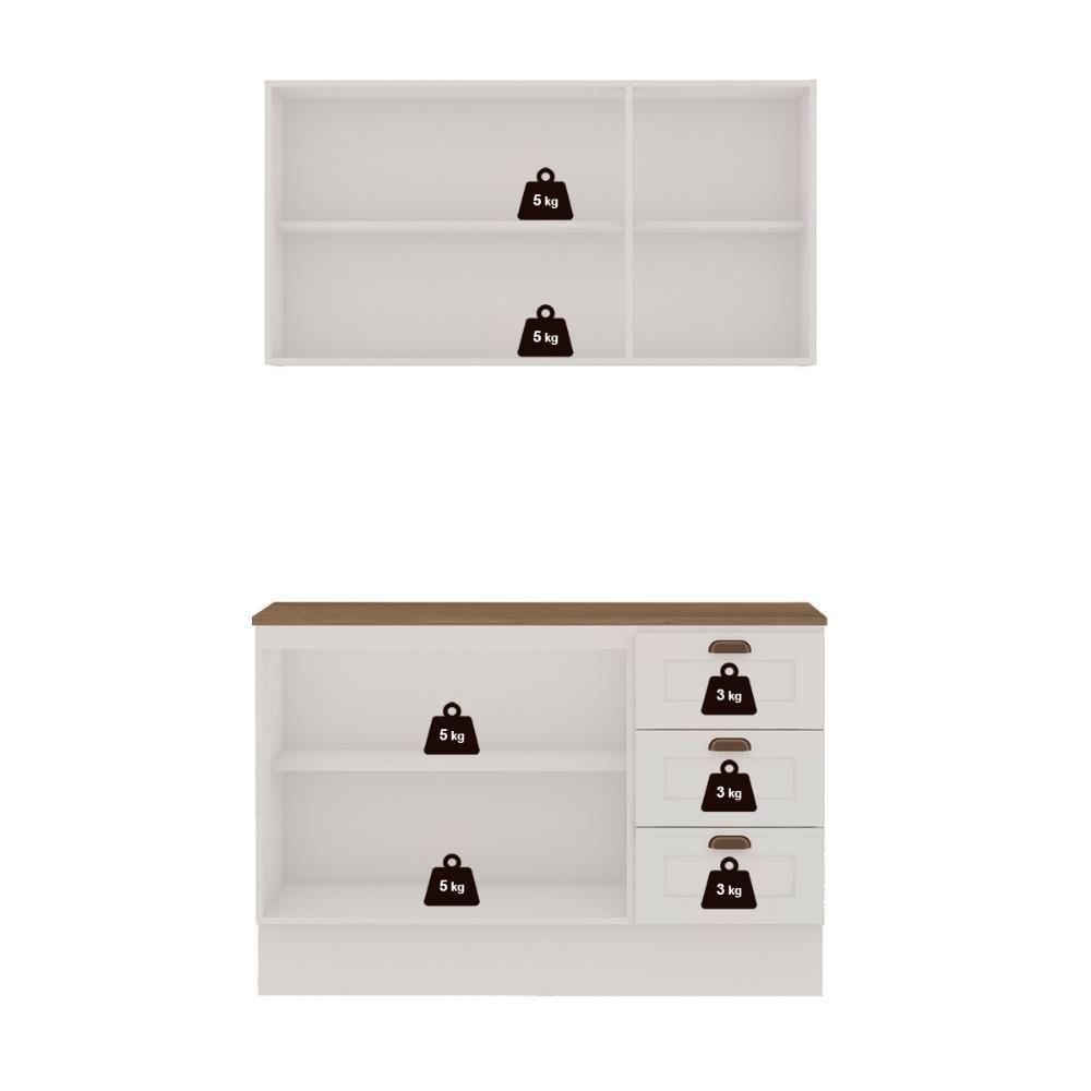 Armário Cozinha Genialflex Provençal C- Balcão C- Tampo Bco - 3