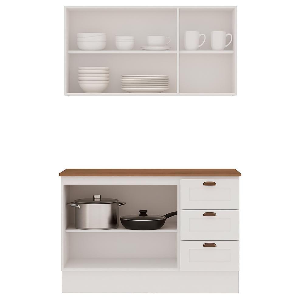 Armário Cozinha Genialflex Provençal C- Balcão C- Tampo Bco - 6