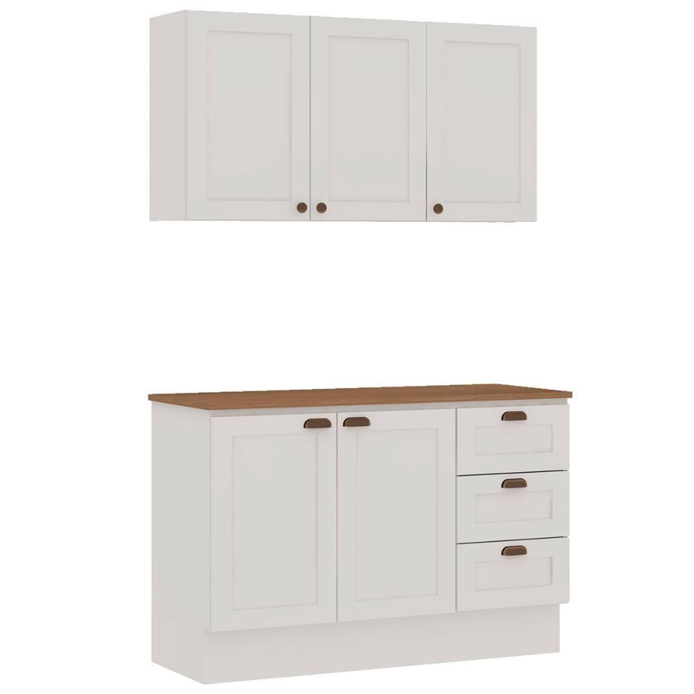 Armário Cozinha Genialflex Provençal C- Balcão C- Tampo Bco - 9