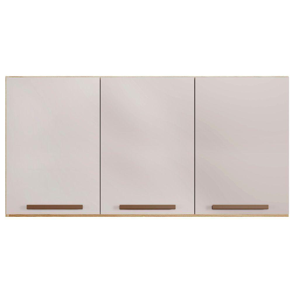 Armário Aéreo ônix 3 Portas Cinamomo Off White Arte Móveis - 4