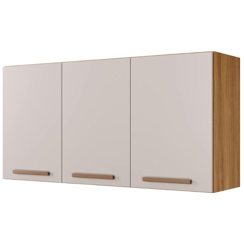 Armário Aéreo ônix 3 Portas Cinamomo Off White Arte Móveis - 5