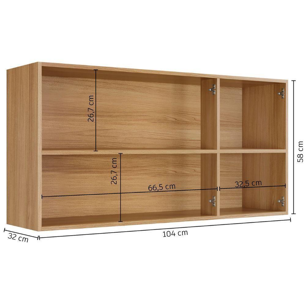 Armário Aéreo ônix 3 Portas Cinamomo Off White Arte Móveis - 7