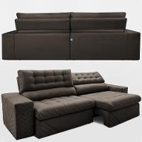 Sofá Retrátil E Reclinável 2,70m Molas Ensacadas Max Spring. Velusoft Cama Inbox Café - 7