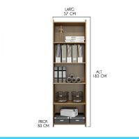 Estante Multiuso Com 4 Prateleiras 57x183cm 0700 Carvalho