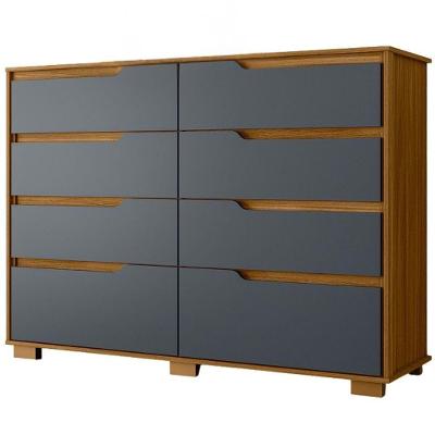 Comoda Georgia 8 Gavetas 147 Cm Moval Freijo Cinza Freijo Cinza