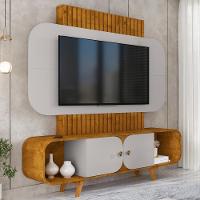 Estante Home Tv 75 Pol 180 Cm Embau Naturalle Off White Bechara - 2