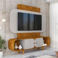 Estante Home Tv 75 Pol 180 Cm Embau Naturalle Off White Bechara - 5