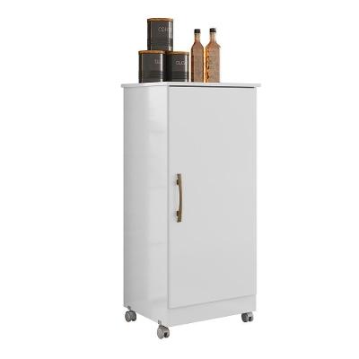 Armario Multiuso 1 Porta Com Rodizio 102x49 Cm Lirio Branco