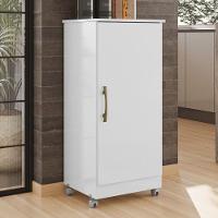Armario Multiuso 1 Porta Com Rodizio 102x49 Cm Lirio Branco - 2
