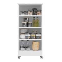 Armario Multiuso 1 Porta Com Rodizio 102x49 Cm Lirio Branco