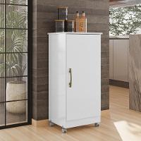 Armario Multiuso 1 Porta Com Rodizio 102x49 Cm Lirio Branco - 7
