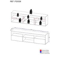 Rack Suspenso Para Tv Até 65´´ Fg3326 Com 2 Portas Rustic - 2