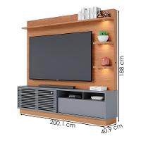 Estante Home Tv 70 Pol 200 Cm Campeche Freijo Cinza Colibri Freijo Cinza - 3
