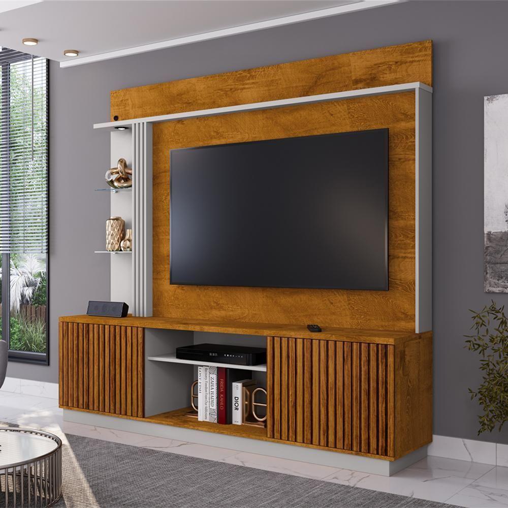 Estante Home Tv 65 Pol 201 Cm Atlanta Naturalle Off White Bechara - 6