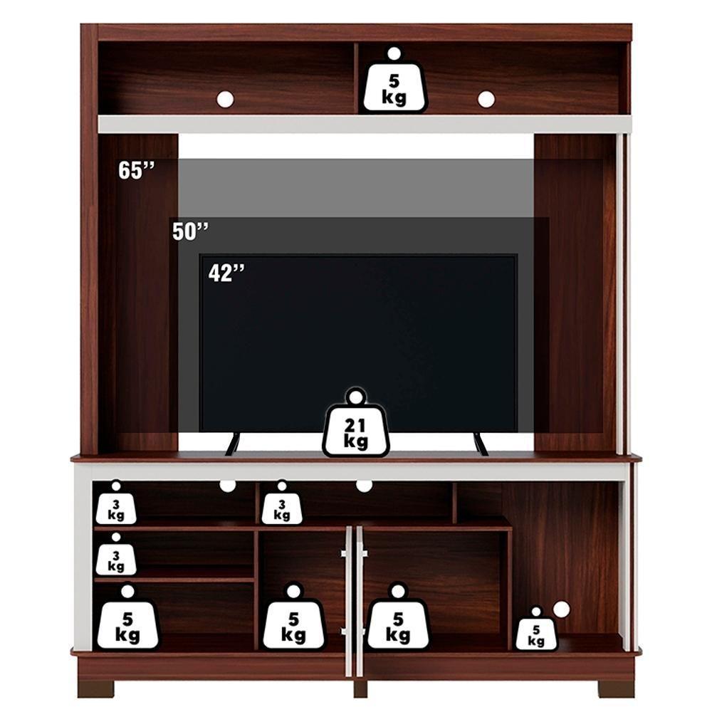 Estante Home Tv 65 Pol 2 Portas 160 Cm Belaya Nogueira Real Off White Matte Colibri - 4