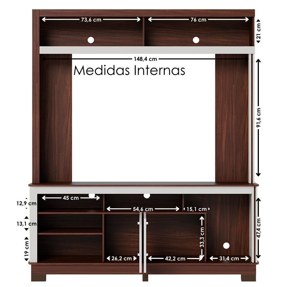 Estante Home Tv 65 Pol 2 Portas 160 Cm Belaya Nogueira Real Off White Matte Colibri - 5