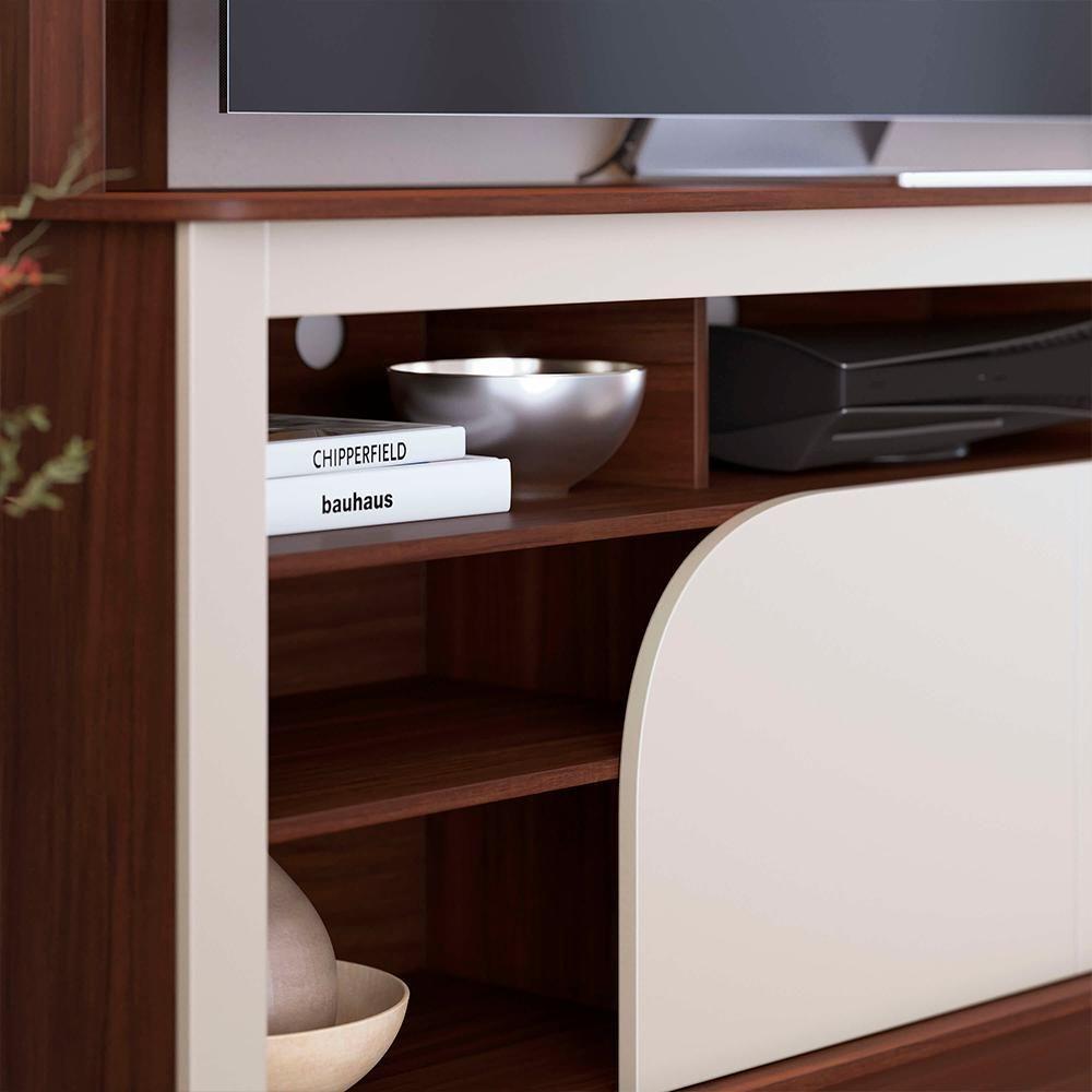 Estante Home Tv 65 Pol 2 Portas 160 Cm Belaya Nogueira Real Off White Matte Colibri - 7