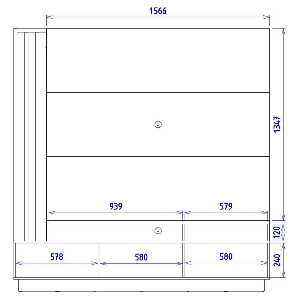 Estante Home Tv 65 Pol 180 Cm 2 Portas Humaita Freijo Cinza Colibri Freijo Cinza - 4