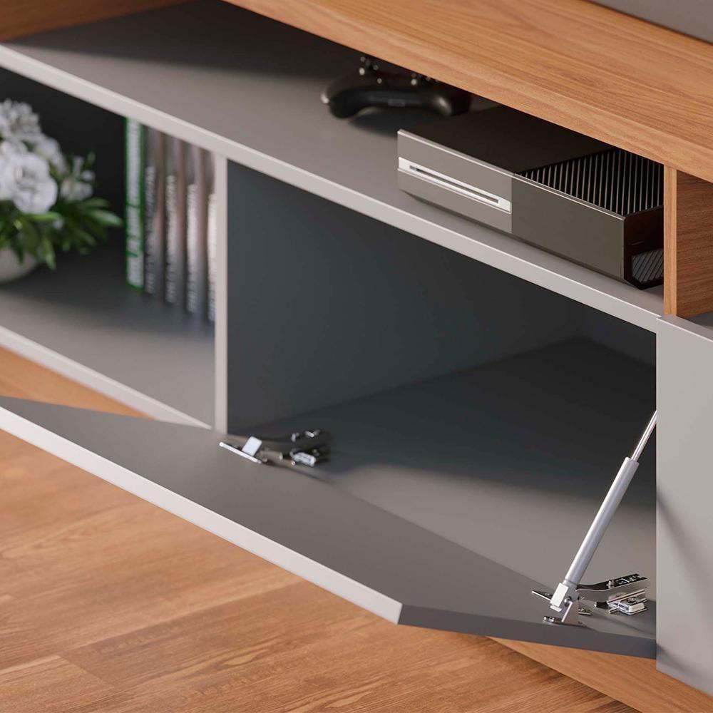 Estante Home Tv 65 Pol 180 Cm 2 Portas Humaita Freijo Cinza Colibri Freijo Cinza - 8