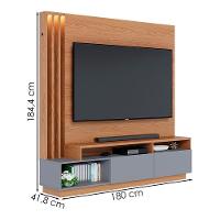 Estante Home Tv 65 Pol 180 Cm 2 Portas Humaita Freijo Cinza Colibri Freijo Cinza - 3