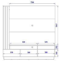 Estante Home Tv 65 Pol 180 Cm 2 Portas Humaita Freijo Cinza Colibri Freijo Cinza