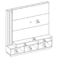 Estante Home Tv 65 Pol 180 Cm 2 Portas Humaita Freijo Cinza Colibri Freijo Cinza - 5