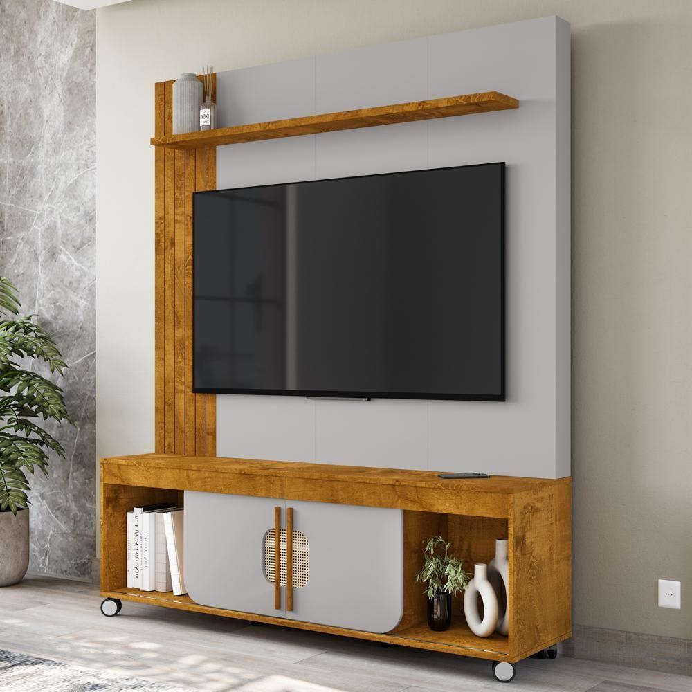 Estante Home Tv 65 Pol 160 Cm Maragogi Naturalle Off White Bechara - 5