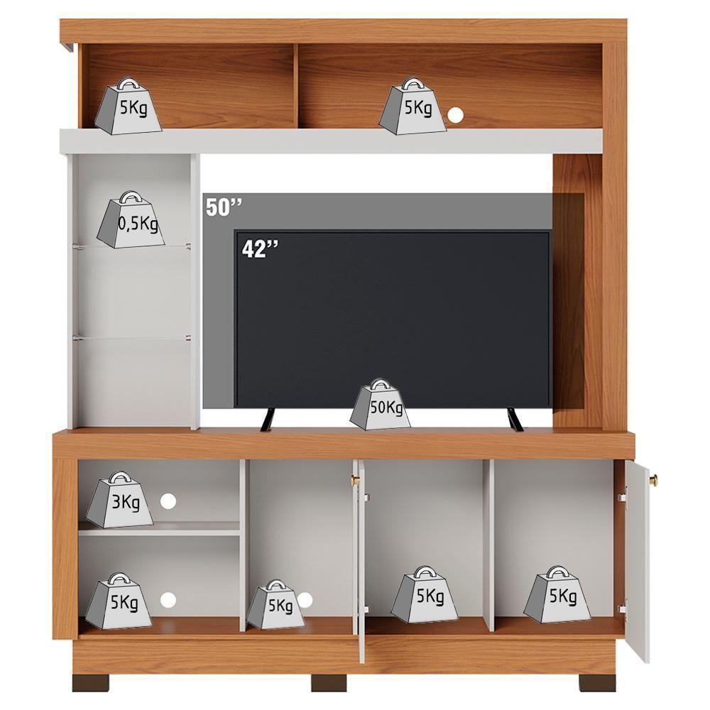 Estante Home Tv 50 Pol 2 Portas 161 Cm Valenca Freijo Off White Colibri - 4