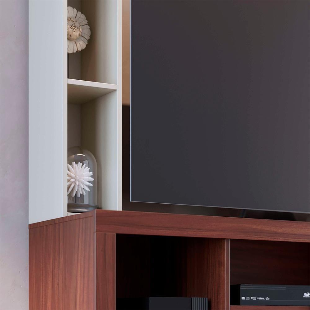 Estante Home Tv 50 Pol 2 Portas 137 Cm Elba Nogueira Real Off White Matte Colibri - 7