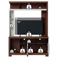 Estante Home Tv 50 Pol 2 Portas 137 Cm Elba Nogueira Real Off White Matte Colibri