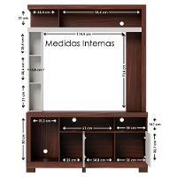 Estante Home Tv 50 Pol 2 Portas 137 Cm Elba Nogueira Real Off White Matte Colibri - 5