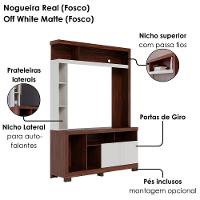 Estante Home Tv 50 Pol 2 Portas 137 Cm Elba Nogueira Real Off White Matte Colibri - 6