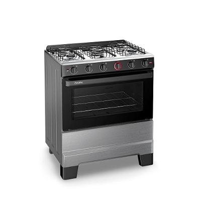 Fogão A Gás Mesa Inox Super Chama Limpa Fácil E Acendimento Automático Ideal Super F5IAI Inox 5 Bocas Bivolt