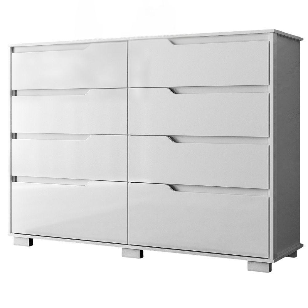 Comoda Georgia 8 Gavetas 147 Cm Branco - 1