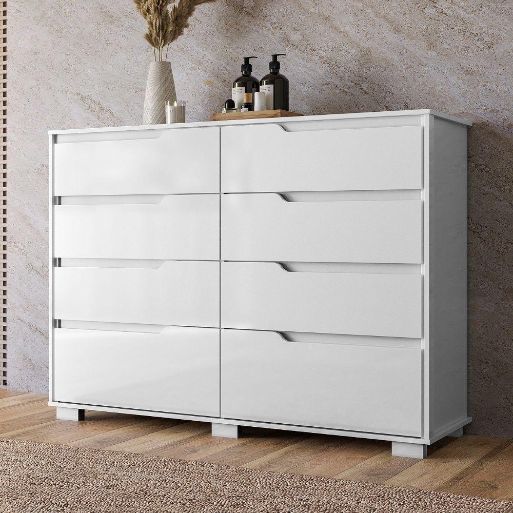 Comoda Georgia 8 Gavetas 147 Cm Branco - 7