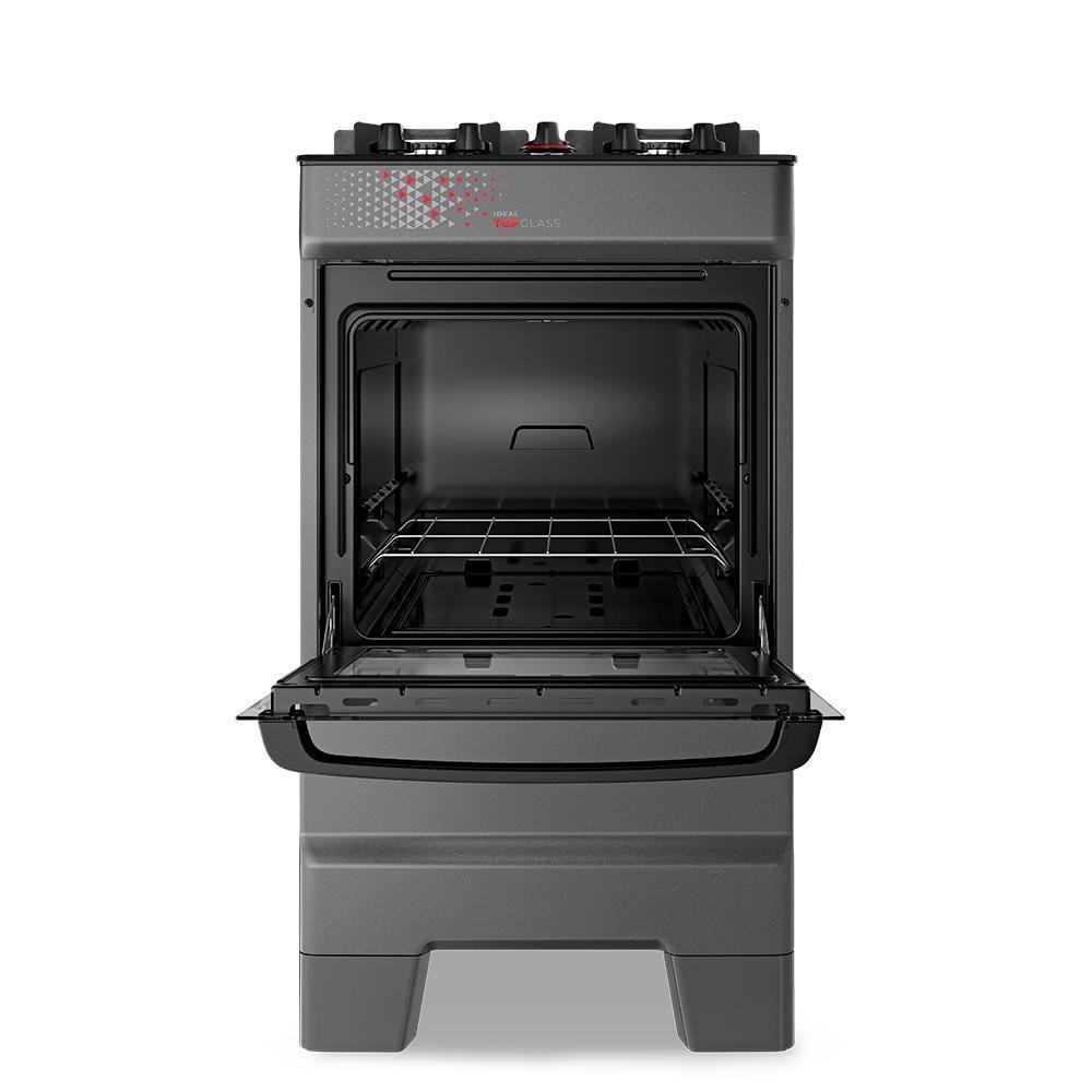 Fogão A Gás Mesa De Vidro Forno 50L Esmaltec Ideal Top Glass Titanium 4 Bocas Bivolt - 7