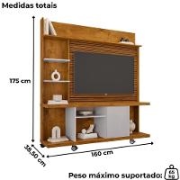 Estante Home Tv 47 Pol 160 Cm Taurus Naturalle Off White Bechara - 3