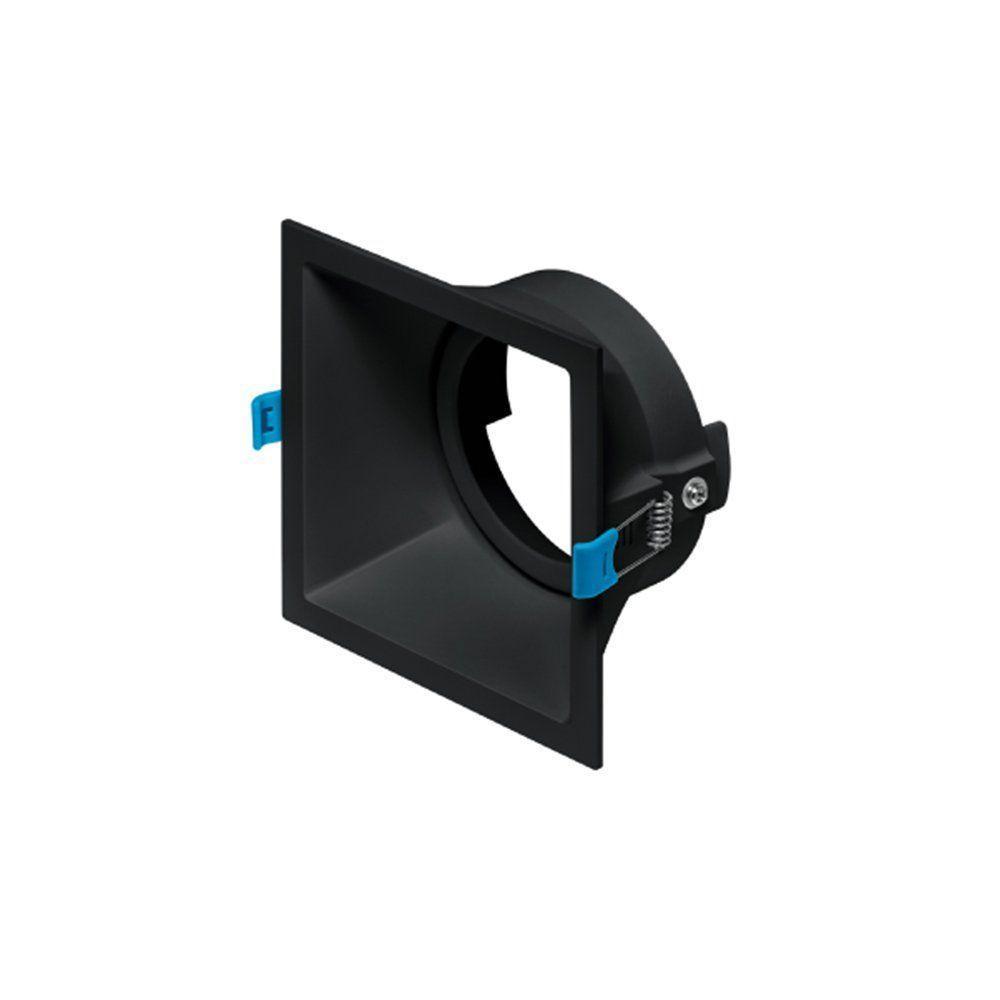 Spot De Embutir Recuado Stella Square Par 30 E27 Quadrado Bivolt Preto - 1